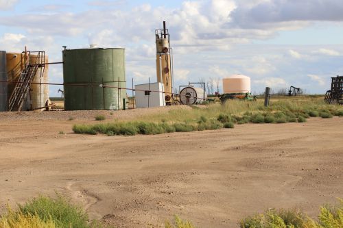 Dumping ground for byproducts, used equipment, and site of brine contamination - photograph by C.S. Hagen