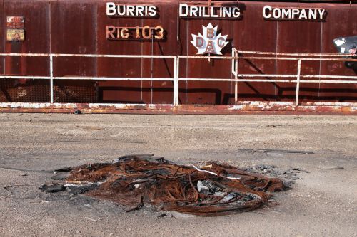 Second burn area in a now capped oil production area - photograph by C.S. Hagen