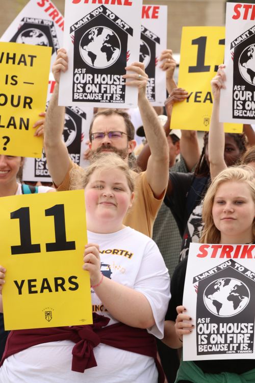 Hundreds of protestors showed up at Fargo's City Hall on Friday to demand change - photograph by C.S. Hagen