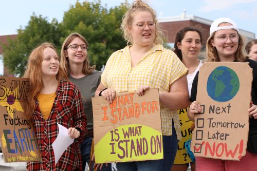 Protestors at the climate strike in Fargo - photograph by C.S. Hagen