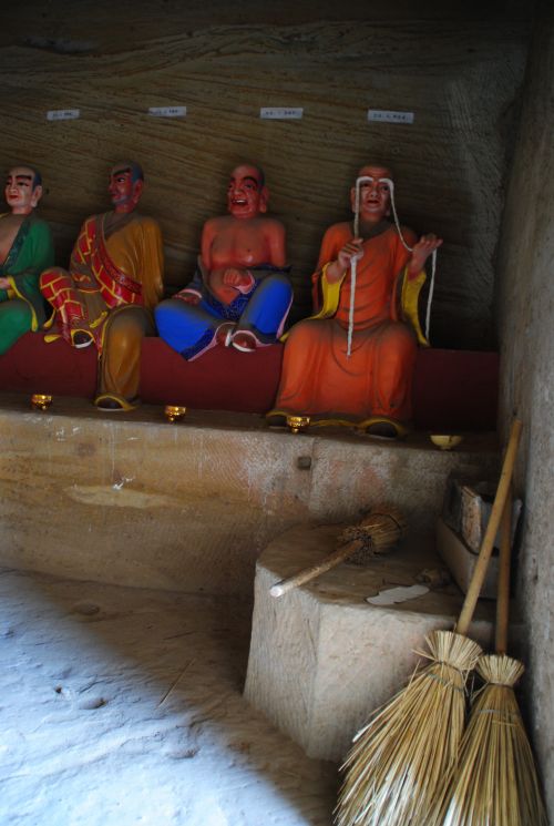 Chinese gods in a cave in Shaanxi Province - photograph by C.S. Hagen