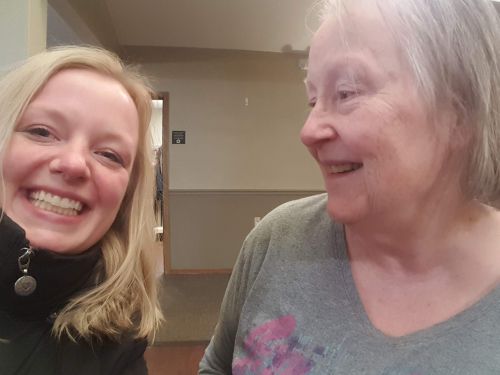  Writer Lonna Whiting and her mother, Elizabeth Gregory, who was diagnosed with Alzheimer's in 2013 - photograph by Lonna Whitnig