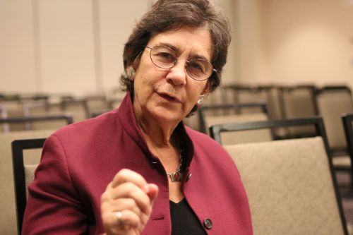 Kathryn Kolbert before speaking at a Planned Parenthood event in Fargo - photograph by C.S. Hagen