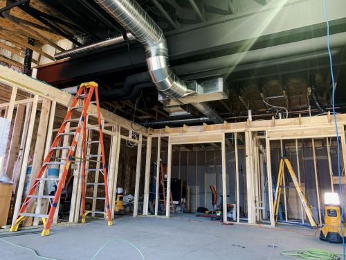 photo provided by John Showalter - Nature of the North - Construction of Fargo-MoorheadYs first-ever retail rock and bouldering wall is underway.  The bouldering wall will be open to the public for use spring of 2020.