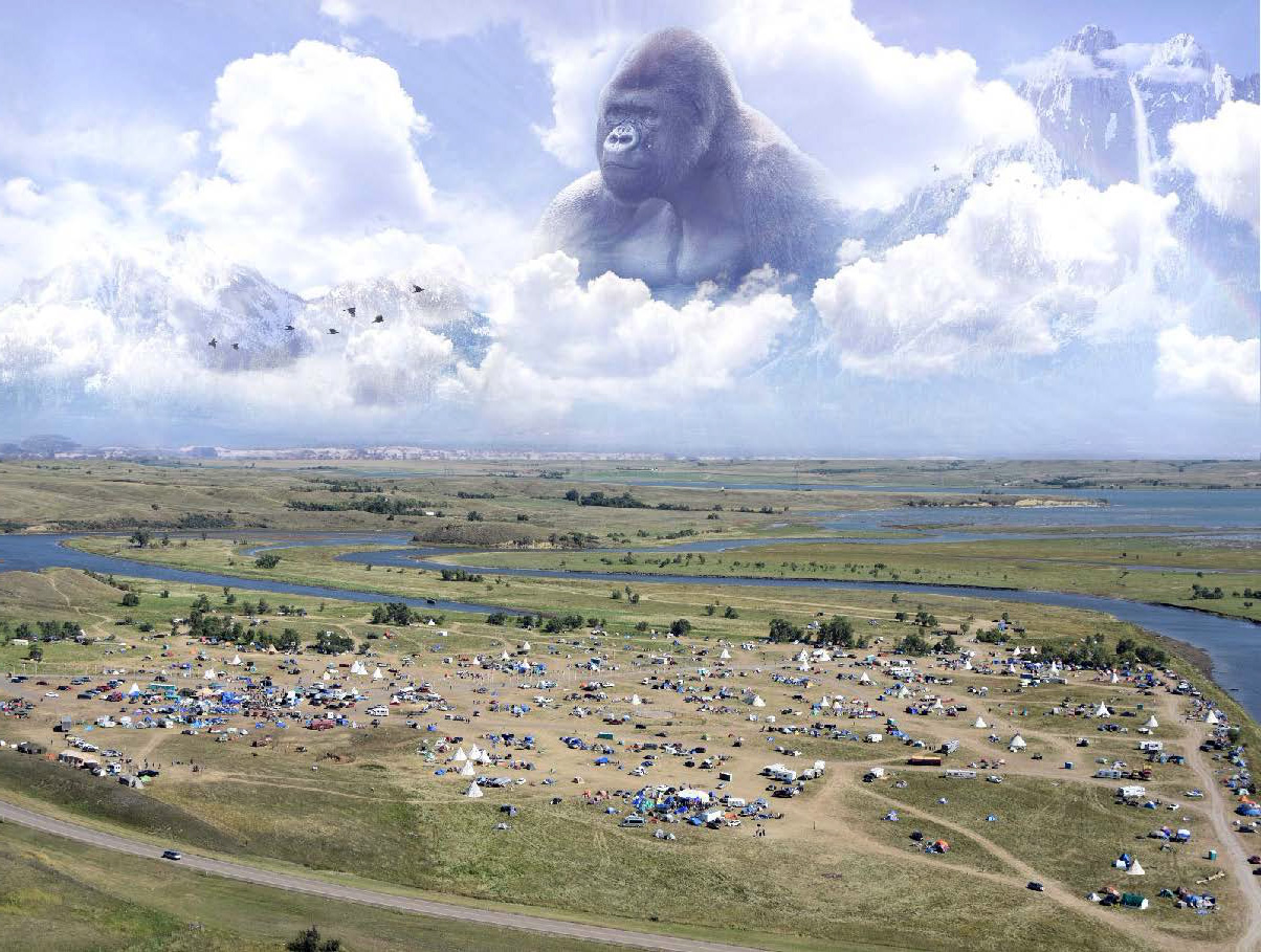 Daily intelligence report from TigerSwan circulated to law enforcement included this picture of a gorilla overseeing the Standing Rock camps