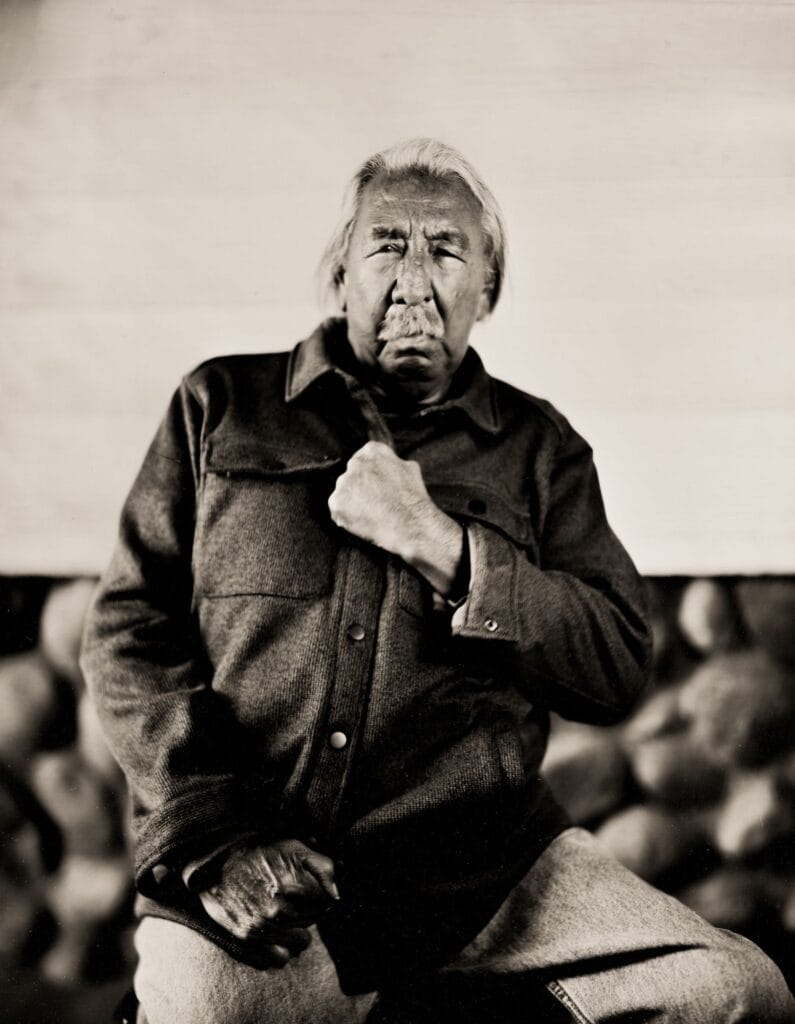 Shane Balkowitsch wet plate photo of Leonard Peltier
