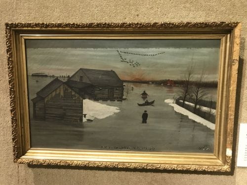 Annie Stein painting of her family farm in the flood of 1897 - HCSCC