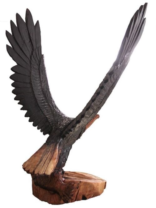 Art chainsaw eagle carving - by Ed Helmer