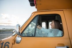 Across the country in a little school bus