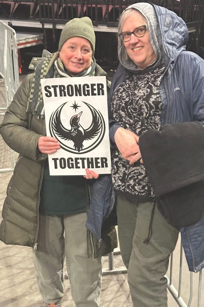 Two Minneapolis protestors in January 2026, photo by Alicia Underlee Nelson